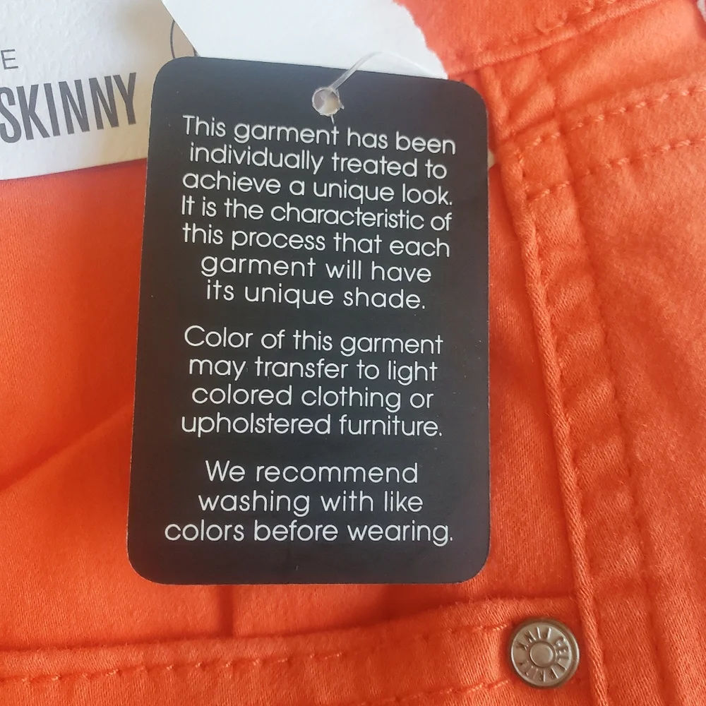 NWT celebrity Pink mid rise orange skinny pants size 11 - Picture 3 of 11